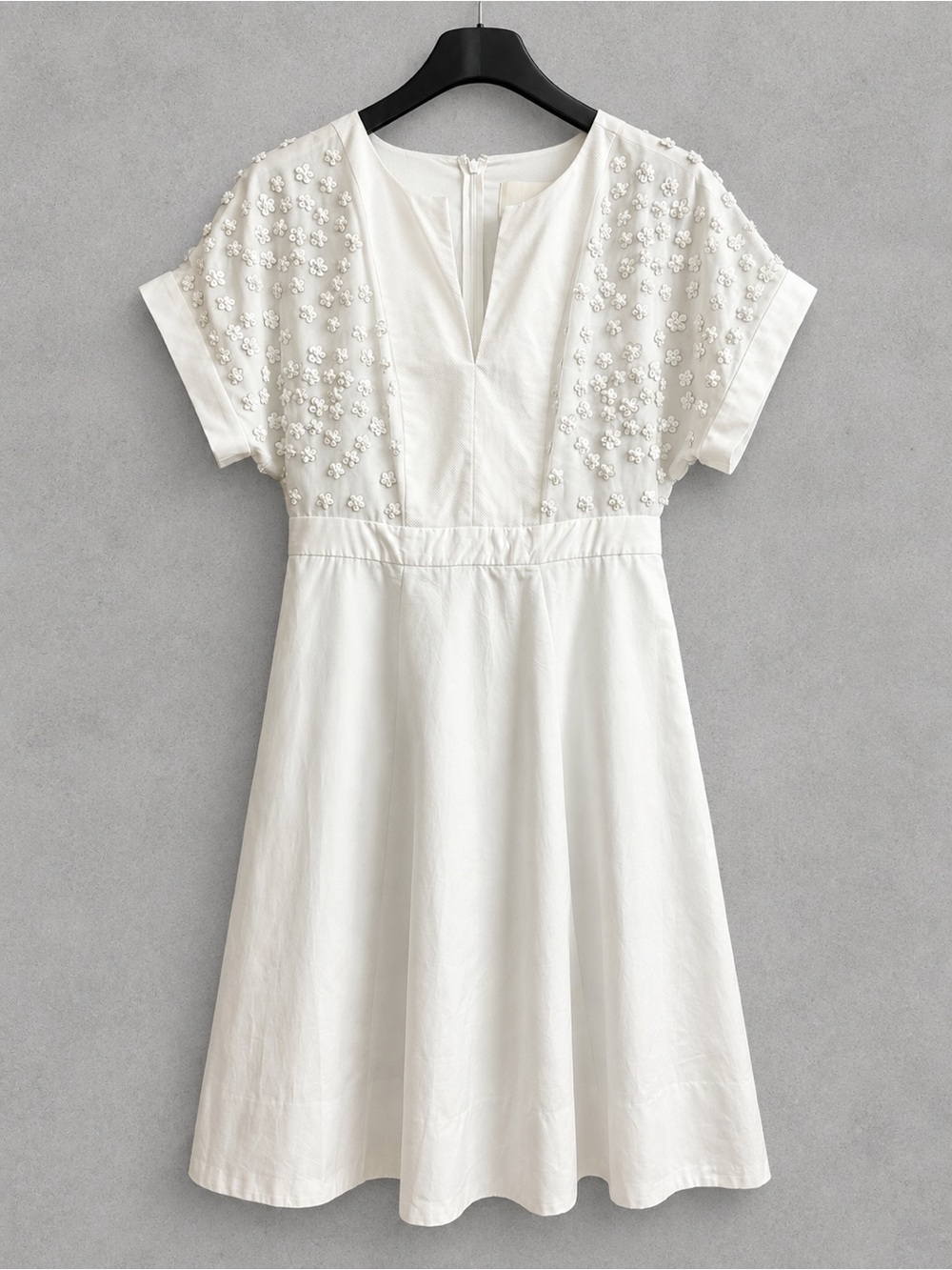 J.Crew Collection Ivory Floral Embellished Dress Size 4